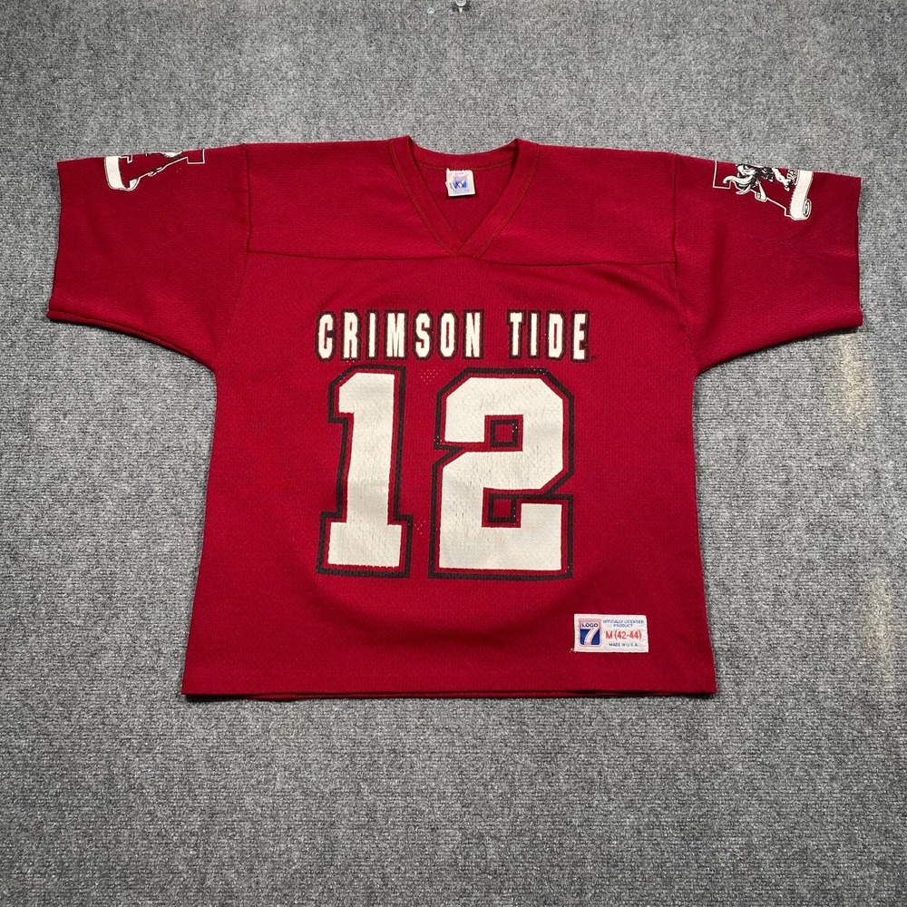 Logo 7 Alabama Crimson Tide #12 Jersey Men's Size Medium Made In USA